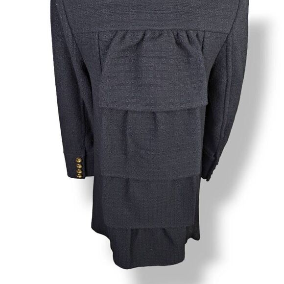 Juicy Couture Women's Black Wool Peacoat Single-Breasted Collared Neckline Trenc - Picture 2 of 13